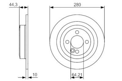 BOSCH DISQUES FREIN 2PCS ARRIÈRE MINI R56 R57 R58 R59 CLUBMAN R55 1.6 