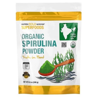 California Gold Nutrition SUPERFOODS Organiczna Spirulina PROSZEK 240g.