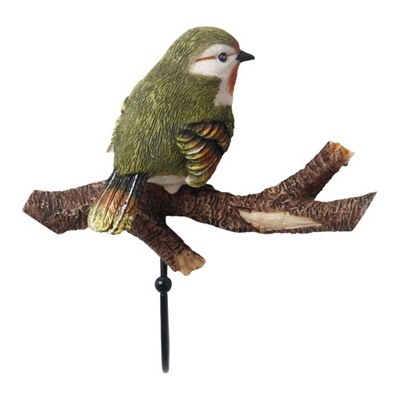 Śliczny wieszak na płaszcze, uchwyt na brelok do kluczy Wieszak Art 12,5 cm x 18,5 cm x 5,5 cm Zielone ptaki