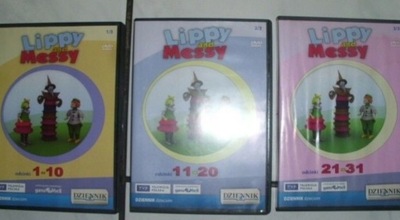 LIPPY AND MESSY ODCINKI 1-31 DVD ANGIELSKI KURS DLA DZIECI 3 X DVD