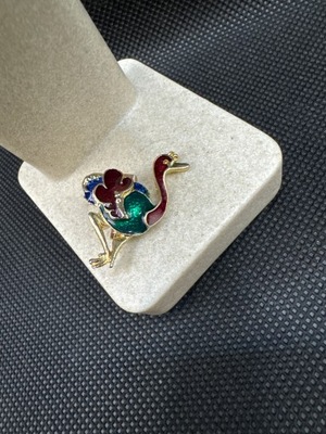 Broszka Struś Emalia