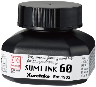 KURETAKE Tusz Sumi do mangi kaligrafii 60ml CZARNY