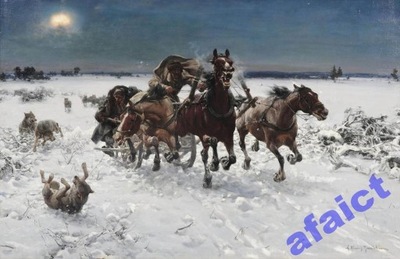 A.Kowalski - Trojka ścigana przez wilki II - 80x50