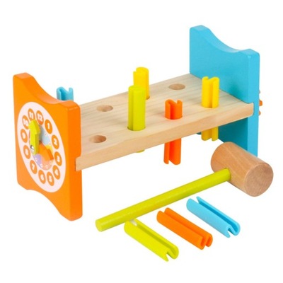 Drewniana zabawka edukacyjna z młotkiem dla chłopców i dziewcząt w wieku przedszkolnym