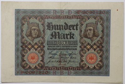 Banknot 100 marek 1920 rok - Seria P