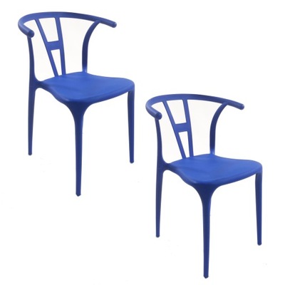 Krzesło Ażurowe 2 szt Ażur Niebieskie Nowoczesne Salon Komplet 2 sztuk