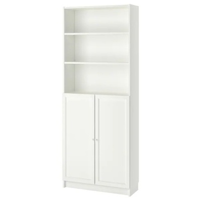 IKEA BILLY OXBERG Regał z drzwiami biały 80x30x202