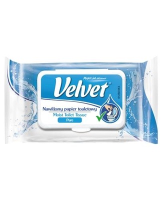 VELVET PURE Nawilżany papier toaletowy 42 szt