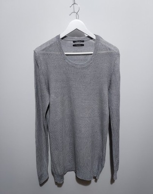 ESPRIT szary sweter 100% len linen L