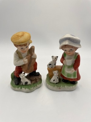 Piękna para porcelanowych figurek 10 cm