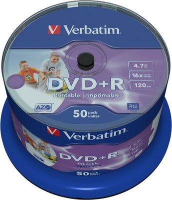 Verbatim DVD-R Wide Inkjet Printable 4.7 GB, 50 Szt płyty