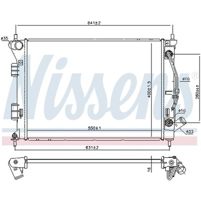 РАДИАТОР, СИСТЕМА ОХЛАЖДЕНИЯ ДВИГАТЕЛЯ NISSENS 675039
