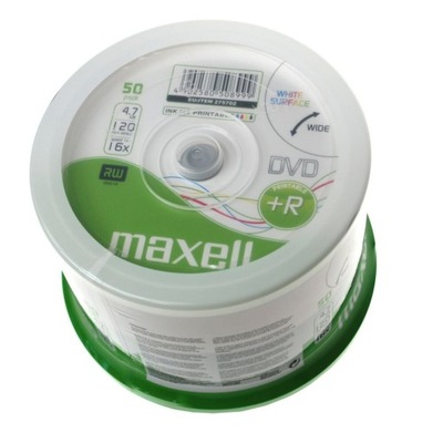 Płyty DVD+R 4,7GB 16X MAXELL PRINTABLE cake 50 szt