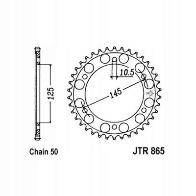 ЗУБЧАТКА ЗАДНЯ JT JTR865,44