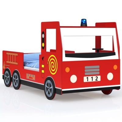 Łóżko dziecięce łóżko wóz strażacki 200x90 czerwon