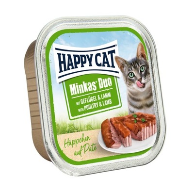 Happy Cat Minkas Duo Drób i Jagnięcina 12x 100g