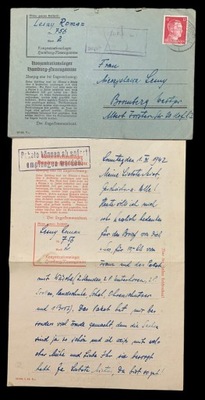 Neuengamme Hamburg obóz koncentracyjny list w kopercie Bydgoszcz 1944
