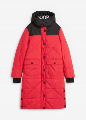 czerwona kurtka pikowana długa płaszcz bonprix 58 9xl