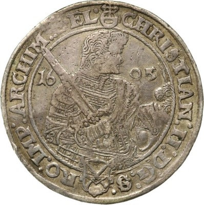 Saksonia, Krystian II, Jan Jerzy I, August, talar 1605 HR, Drezno