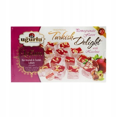 LOKUM O SMAKU GRANATU Z ORZECHAMI LASKOWYMI 350 G Ugurlu TURKISH DELIGHT