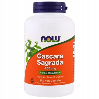 Cascara Sagrada 450 mg 250 kapsułek NOW