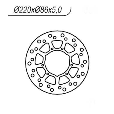 ДИСК ТОРМОЗНОЙ (ЗАД) YAMAHA XT 600 E '95-'03, XTZ 660 '91-'94 (220X86X4,5