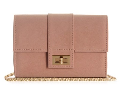 PUDROWY RÓŻ KOPERTÓWKA TOREBKA WIZYTOWA SOLOME M2 ZAMSZ DUSTY PINK