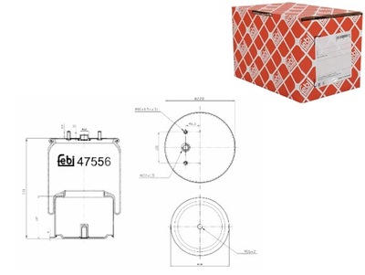 BOLSA DE AIRE NEUMÁTICA SUSPENSIONES PNEUMATYCZNEGO L/P DAF CF XF 106 10.12- FEBI  