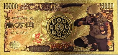 Naruto Kakashi Hatake Banknot Pozłacany
