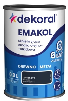 Dekoral Emakol Antracyt Połysk 5L emalia do drewna i metalu