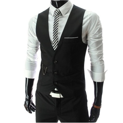 New Arrival Grey Dress Vests Slim Fit Mens Su