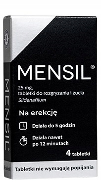 Mensil 25mg, 4 tabl. na zaburzenia wzwodu