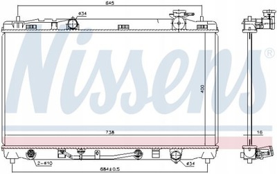 NISSENS 646844 CHLODNICA, SISTEMA AUŠINIMO VARIKLIO 