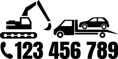 STICKER ON AUTO EXCAVATOR CAR TRAILER NUMBER PHONE 50X25CM  