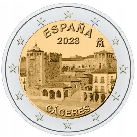 2 euro okol. Hiszpania 2023 Caceres