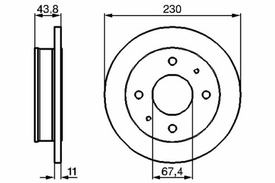 DISCOS DE FRENADO 2SZT. PARTE DELANTERA HYUNDAI ATOS 1.0 02.98-12.00 BOSCH  