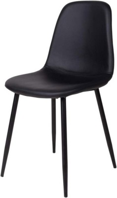 Nordic House krzesło tapicerowane czarne ekoskóra