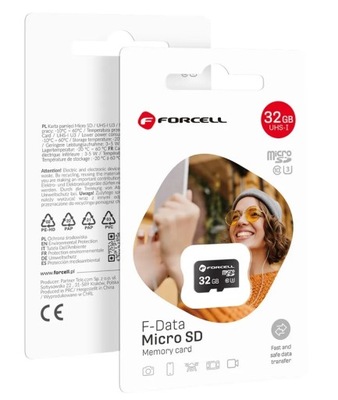 FORCELL F-DATA Karta Pamięci 32GB Szybka U3 class 10