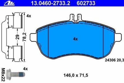 ZAPATAS DE FRENADO PARTE DELANTERA MERCEDES W204, W212, S204,  