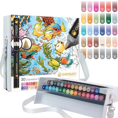 Markery do ozdabiania i kolorowania Chameleon Super Set 30 różnych kolorów