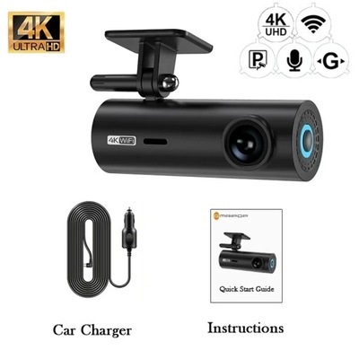 CÁMARA DE AUTOMÓVIL 4K GRABADORA DE VÍDEO DVR GRABADORA DE VÍDEO AUTO KONTROLA APLIKACJI NEGRA BLOQUE CON WI-FI  