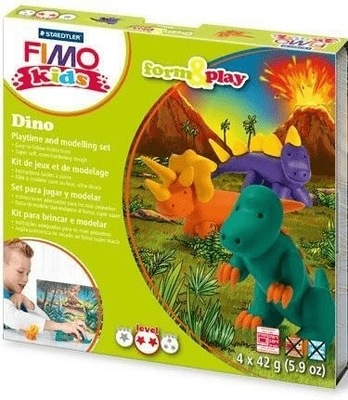 Zestaw FIMO Kids Dinozaury 4 x 42g akcesoria