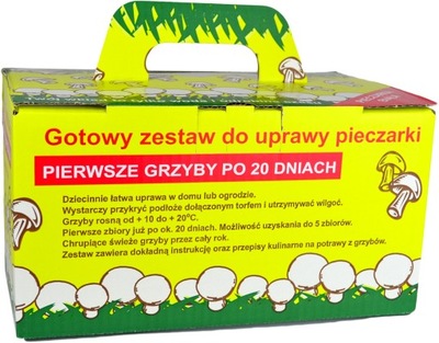 Grzyby w Domu Ogrodzie PIECZARKA BIAŁA Grzybnia Podłoże 5kg