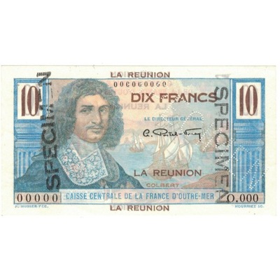 Banknot, Reunion, 10 Francs, Egzemplarz, KM:42s, U