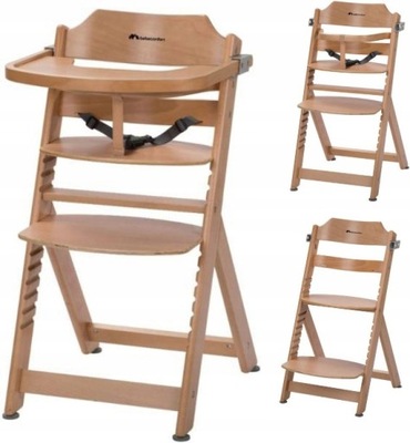 TIMBA BebeConfort Krzesełko do karmienia drewniane