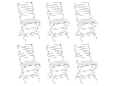 Zestaw 6 poduszek krzesła ogrodowe biały