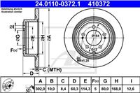 ATE DISCO DE FRENADO PARTE TRASERA 302X10 P JEEP COMPASS 06-/PATRIOT 07-/LANCIA  