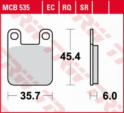 TRW КОЛОДКИ HAMULCOW SUZUKI AY 50 KATANA 98-06, PEUGEOT ELYSTAR/XP6 50 02-14