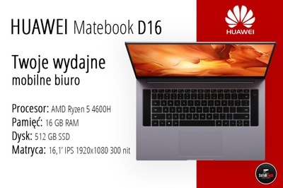 Huawei Matebook D16 Ryzen5 4600H 16GB 512SSD IPS