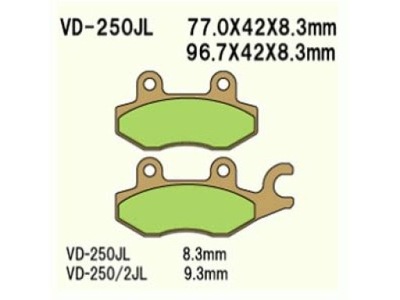 VESRAH ZAPATAS DE FRENADO KH165/KH215 SPIEK METALICZNY (ZLOTE) (MADE IN JAPAN  